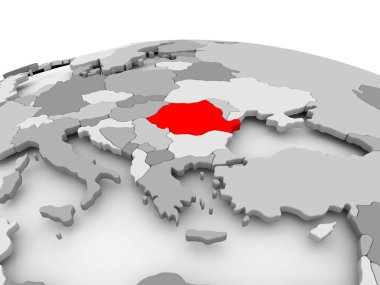 Romanya gri dünya üzerinde