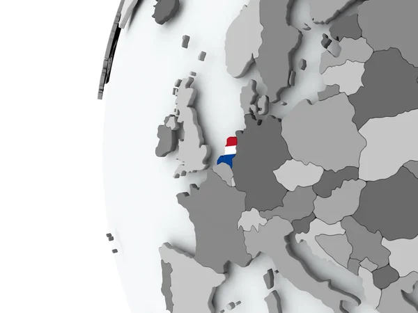 네덜란드 국기와 함께 세계에서 — 스톡 사진
