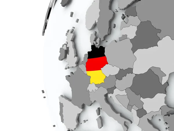 По всьому світу з прапором Німеччини — стокове фото
