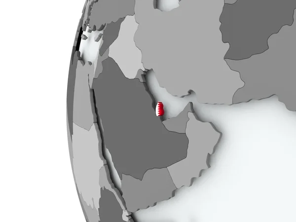 Katar bayrak ile dünya üzerinde — Stok fotoğraf