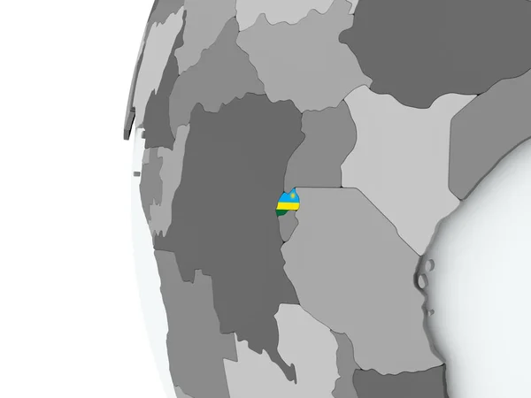 국기와 함께 세계에 르완다 — 스톡 사진