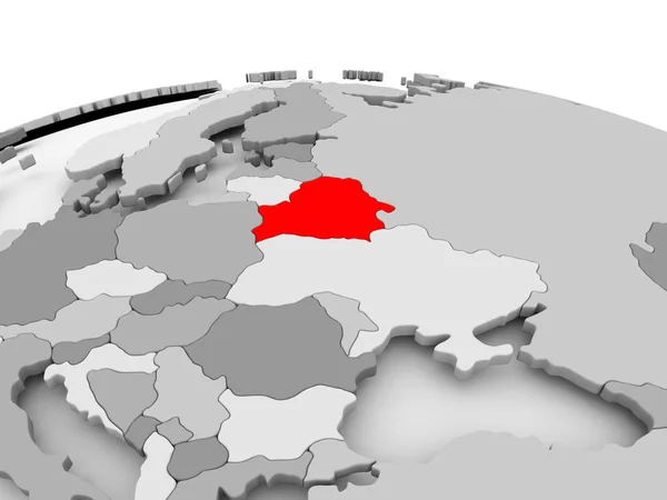 Gri küre üzerinde Beyaz Rusya — Stok fotoğraf