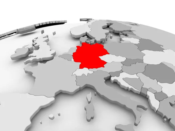 Germania sul globo grigio — Foto Stock