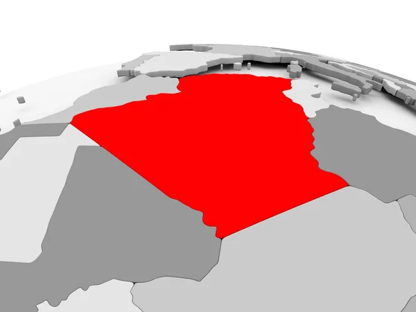灰色の地球上のアルジェリア — ストック写真