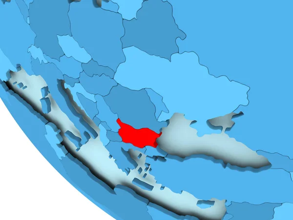 Bułgaria na niebieski Globus polityczny — Zdjęcie stockowe