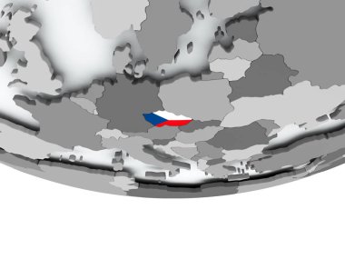 Çek Cumhuriyeti dünya üzerinde bayrak ile