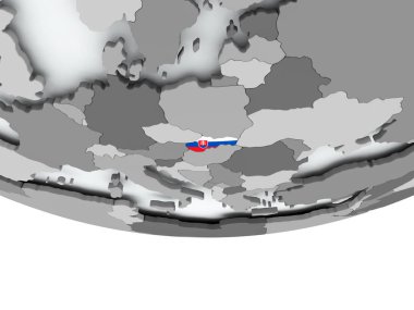Dünya üzerinde bayrak ile Slovakya