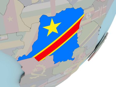 Demokratik Kongo Cumhuriyeti bayrakları ile dünya üzerinde