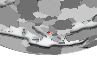 Dünya üzerinde bayrak ile Karadağ