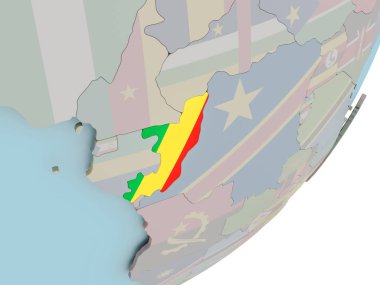 Kongo bayrakları ile dünya üzerinde