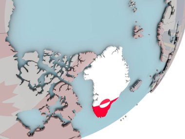 Dünya bayrakları ile üzerinde Grönland