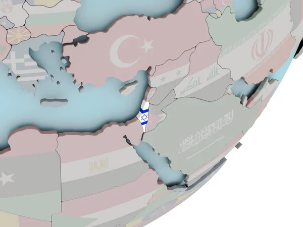 Izrael a világ zászlók — Stock Fotó