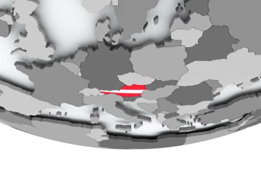 Dünya üzerinde bayrak ile Avusturya