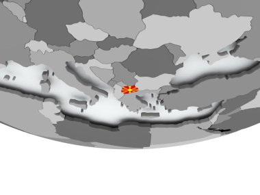 Dünya üzerinde bayrak ile Makedonya