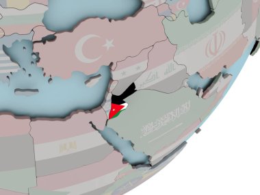 Dünya bayrakları ile Ürdün