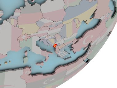 Dünya bayrakları ile üzerinde Karadağ