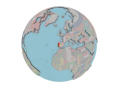 Portekiz Dünya üzerinde bayrak ile