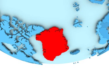 Grönland'mavi haritada kırmızı