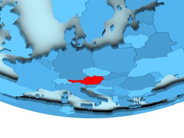 Mavi haritada kırmızı Avusturya'da