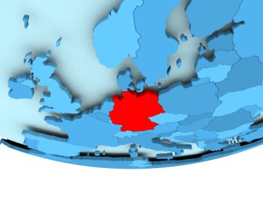 Mavi haritada kırmızı Almanya'da