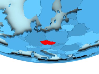 Çek Cumhuriyeti'nde mavi haritada kırmızı