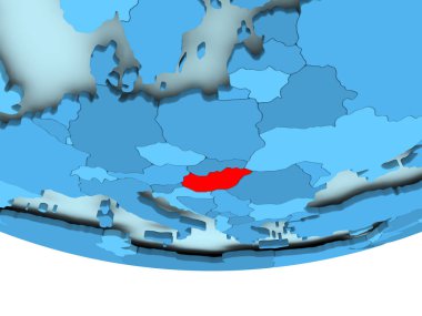 Mavi haritada kırmızı Macaristan'da