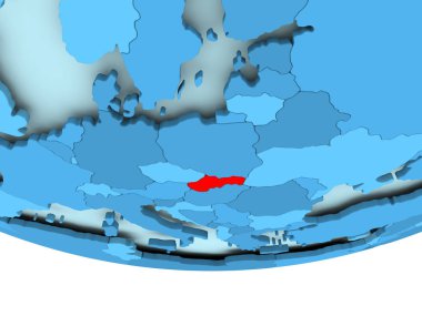 Mavi haritada kırmızı Slovakya'da