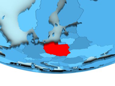 Mavi haritada kırmızı Polonya'da