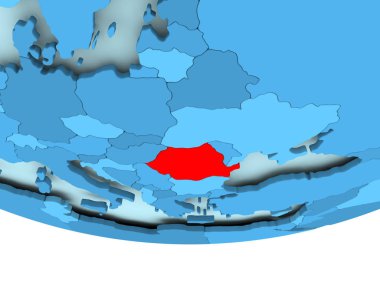 Mavi haritada kırmızı Romanya'da