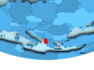 Mavi haritada kırmızı Arnavutluk'ta