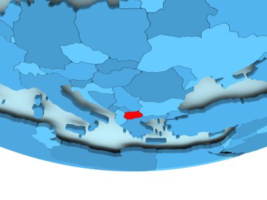 Makedonya kırmızı mavi harita üzerinde