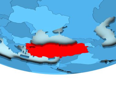 Türkiye'de mavi haritada kırmızı