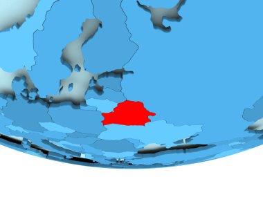 Beyaz Rusya'da mavi haritada kırmızı