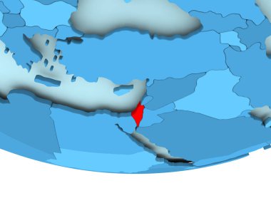 İsrail mavi haritada kırmızı '