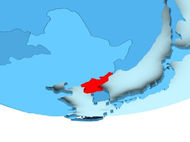 Mavi haritada kırmızı Kuzey Kore'de