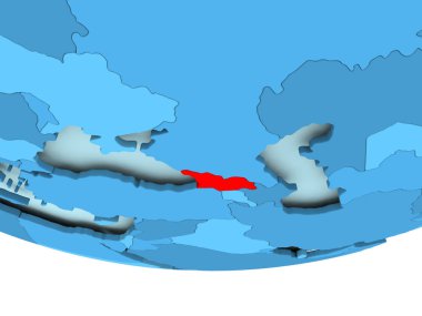 Gürcistan'da mavi haritada kırmızı