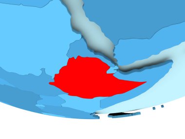 Mavi haritada kırmızı Etiyopya'da
