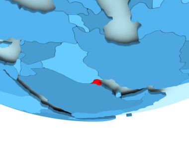 Mavi haritada kırmızı Kuveyt'te