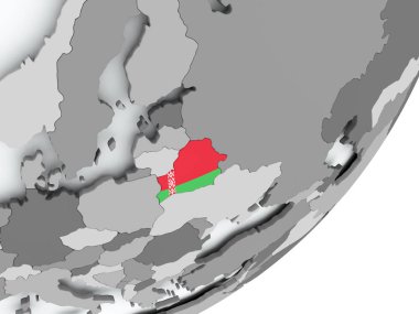 Beyaz Rusya'nın bayrak harita üzerinde