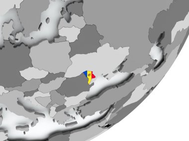 Moldova bayrağı harita üzerinde
