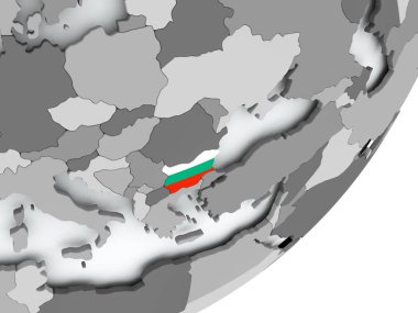 Bulgaristan bayrağı harita üzerinde