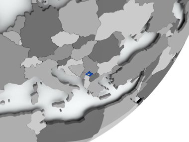 Kosova'nın bayrak harita üzerinde