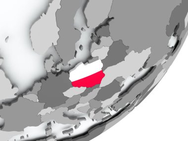 Harita üzerinde Polonya bayrağı