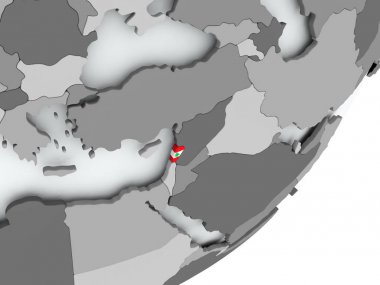 Lübnan Bayrağı harita üzerinde