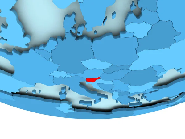 Словения в красном на карте — стоковое фото