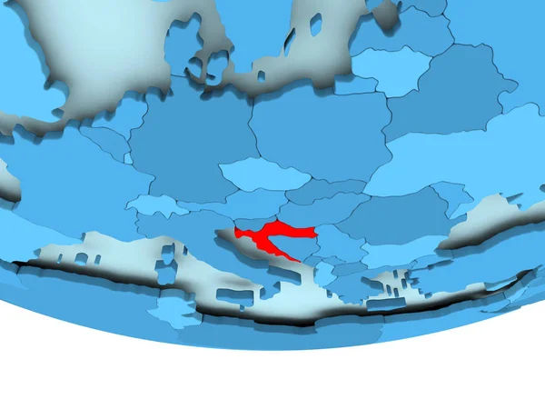Хорватия в красном на карте — стоковое фото