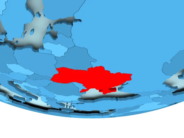 赤青のマップ上でウクライナ — ストック写真