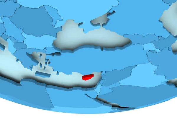 Cipro in rosso sulla mappa blu — Foto Stock