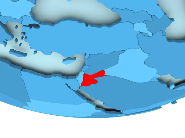 Jordánia-piros-kék térképen — Stock Fotó