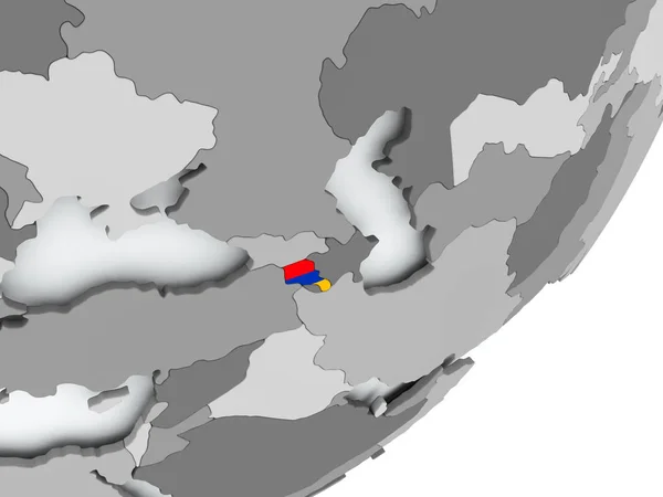 Flagge von Armenien Auf der Karte — Stockfoto